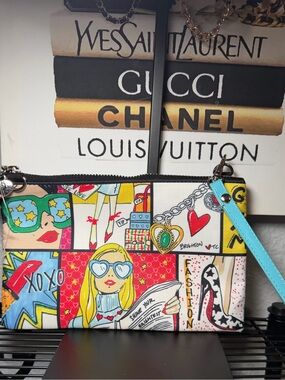 Brighton “Fashionista” canvas pouch/wristlet